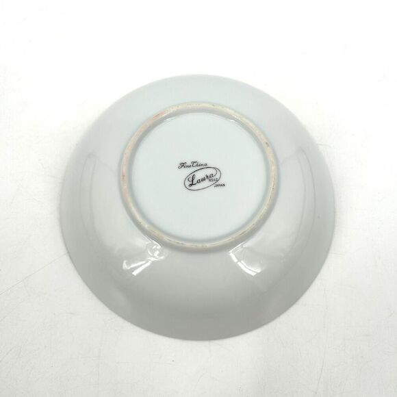 FINE CHINA JAPAN Vintage Laura Coupe Cereal Bowl White Floral Rose Platinum Trim - Picture 3 of 5